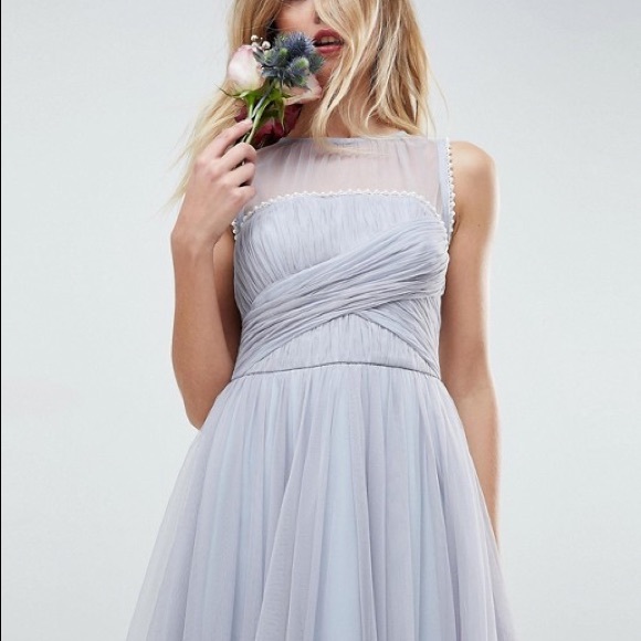 ASOS pearl trim midi dress - Picture 3 of 5